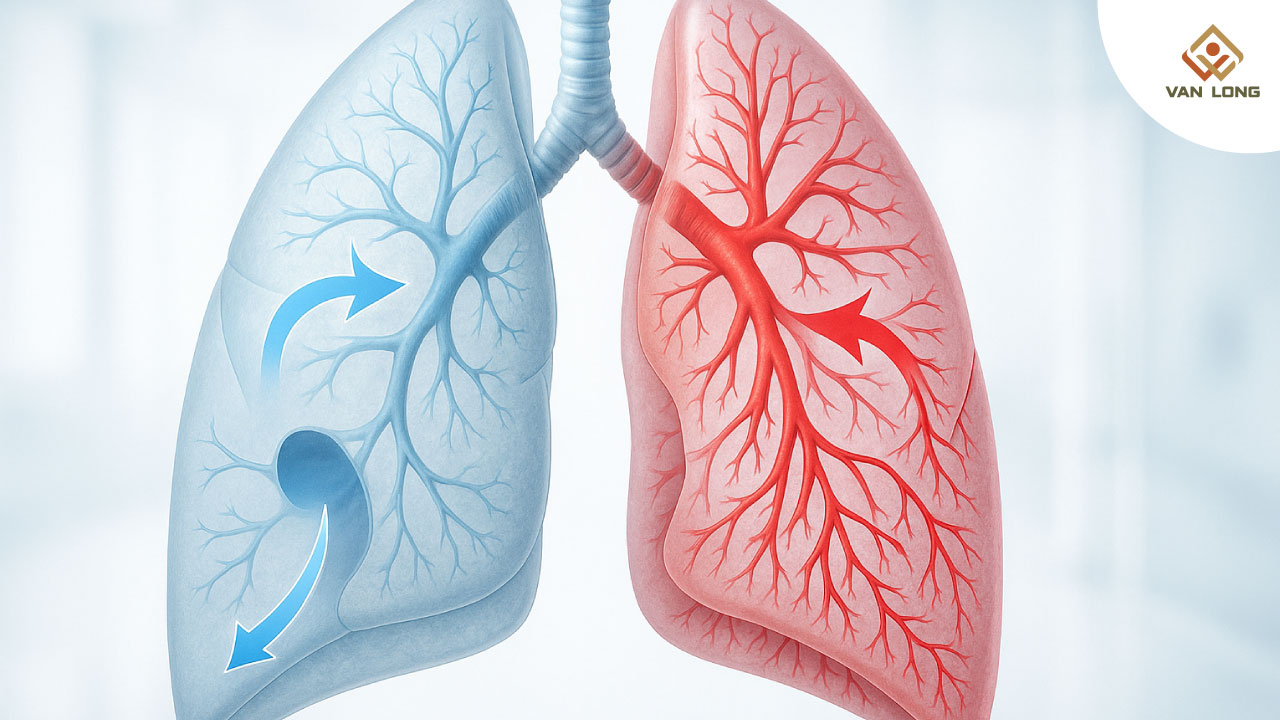 Cơ chế gây giảm oxy máu trong tắc mạch phổi
